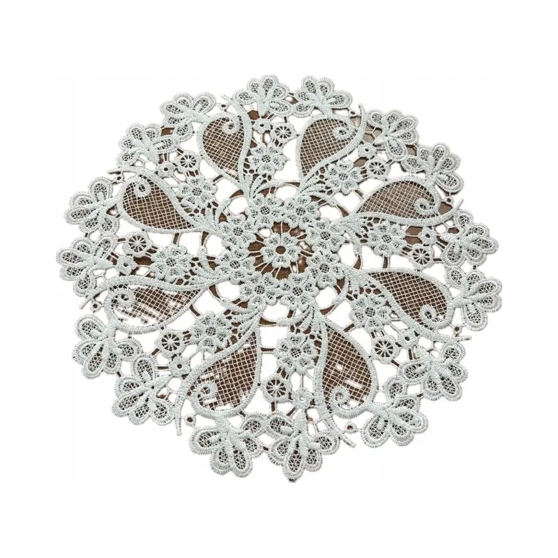 Serwetka z gipiury 30 cm okrągła biała 414