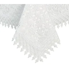 Obrus Pełna Gipiura 140 x 180 Biały Wzór Ażurowy