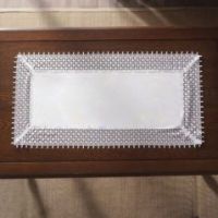 Gustowny Biały Bieżnik 50 x 100  Z Piękną Gipiurą