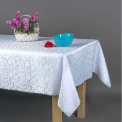 Obrus Plamoodporny Biały 110 x 160 Ornament Pnącza