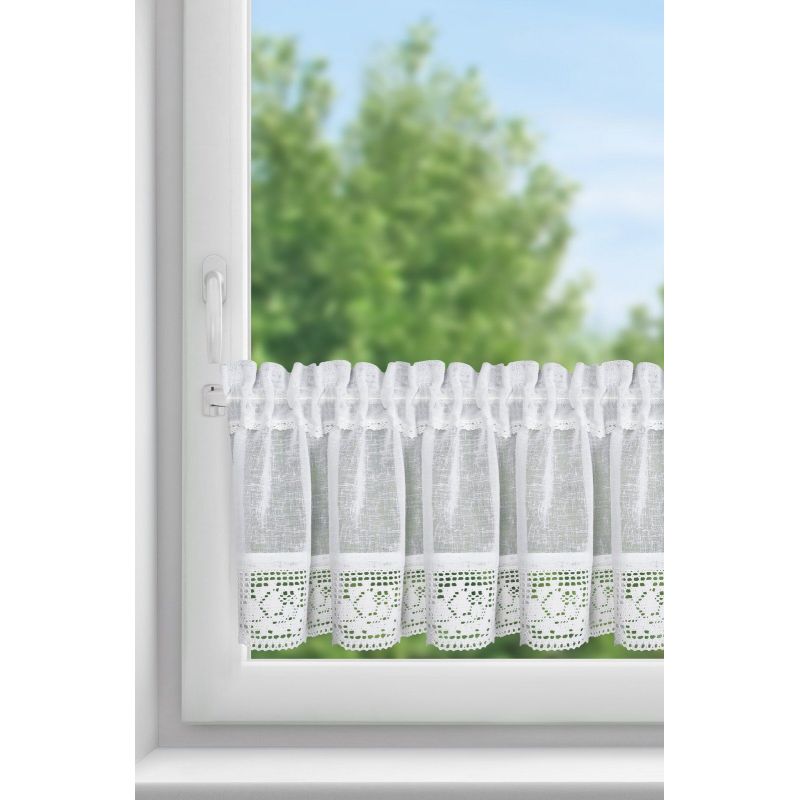 Firana gotowa Lari na taśmie 150 x 30 cm biały