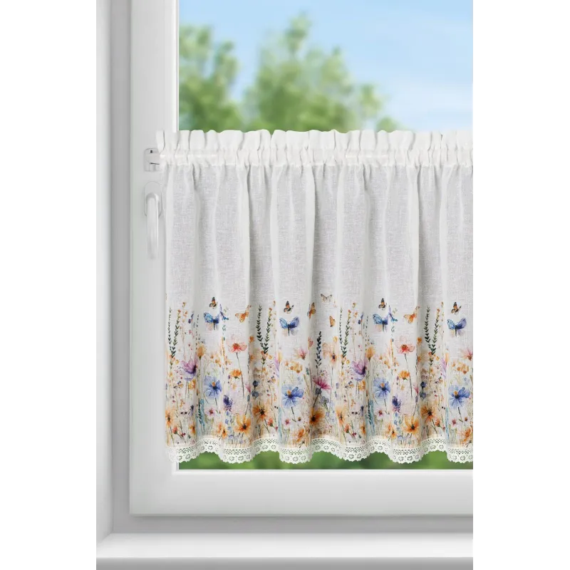 Firana gotowa Rozalie na taśmie 150 x 60 cm biały Firana gotowa Rozalie na taśmie 150 x 60 cm biały
