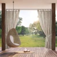 Zasłona gotowa Garden 15 na szelkach 155 x 220 cm pudrowy