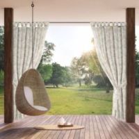Zasłona gotowa Garden 12 na szelkach 155 x 260 cm kremowy