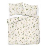 Pościel kremowa kwiaty dmuchawce boho 180x200 bawełniana elegancka matowa
