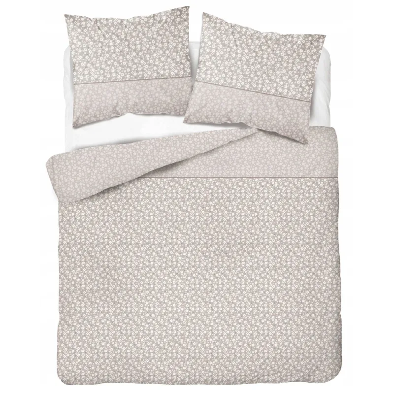 Detexpol Pościel bawełniana w kwiaty beżowa 5336B 180x200cm 100% bawełna Detexpol Pościel bawełniana w kwiaty beżowa 5336B 180x200cm 100% bawełna