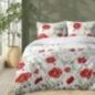 Pościel z bawełny bawełna 100% 160x200 biało czerwona maki 5340A Pościel z bawełny bawełna 100% 160x200 biało czerwona maki 5340A