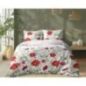 Pościel z bawełny bawełna 100% 160x200 biało czerwona maki 5340A Pościel z bawełny bawełna 100% 160x200 biało czerwona maki 5340A