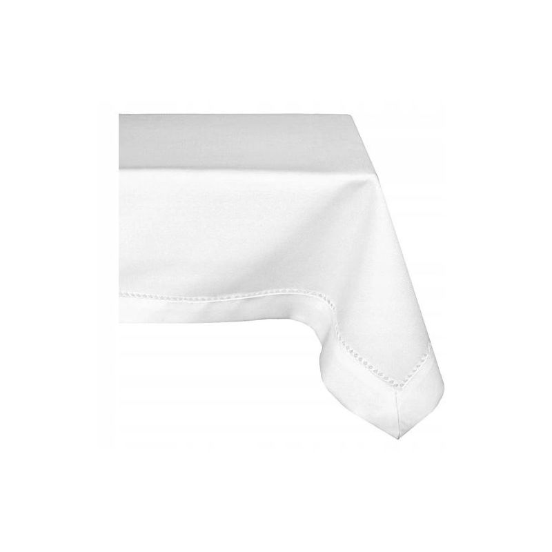 Obrus z Mereżką Biały 130 x 160 Prosty i Elegancki