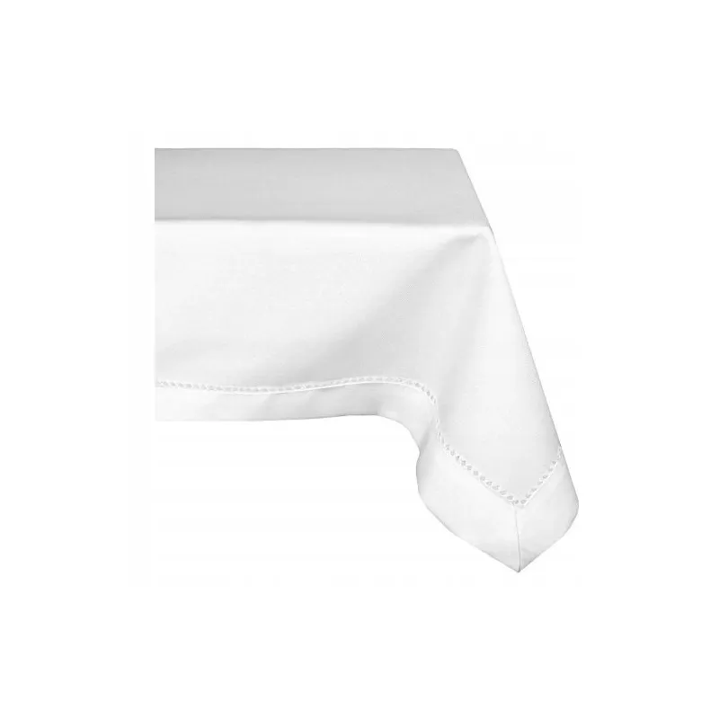 Obrus z Mereżką Biały 130 x 160 Prosty i Elegancki