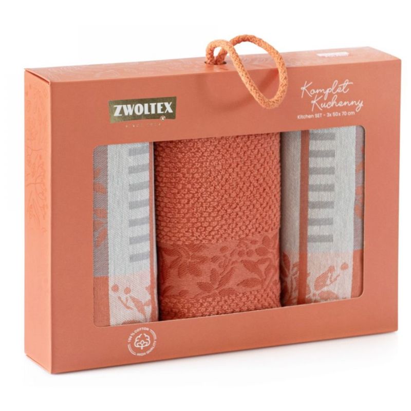 Komplet ściereczek Zwoltex kuchennych Jarzębina pomarańczowa 3szt.
