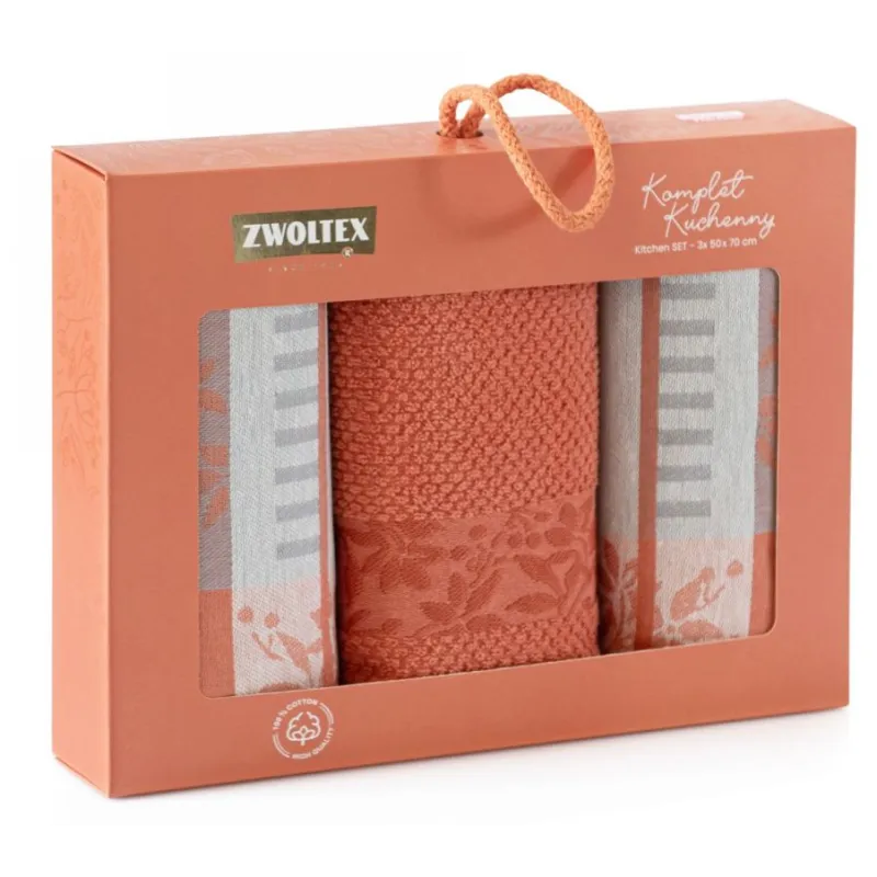 Komplet ściereczek Zwoltex kuchennych Jarzębina pomarańczowa 3szt. Komplet ściereczek Zwoltex kuchennych Jarzębina pomarańczowa 3szt.