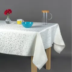 Obrus Plamoodporny w Pnącza 110 x 160 Krem Listki
