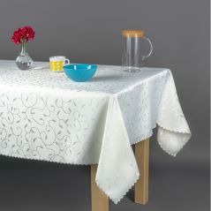 Obrus Plamoodporny w Pnącza 120 x 220 Krem Listki