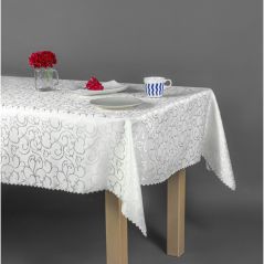 Obrus Plamoodporny Krem 120 x 180 Ornament Pnącza