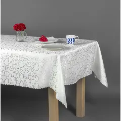 Obrus Plamoodporny Krem 120 x 180 Ornament Pnącza