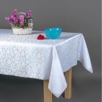 Obrus Plamoodporny Biały 80 x 130 Ornament Pnącza