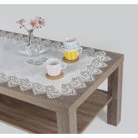 Obrus Krem Koło Fi 60 Francuska Koronka Gipiura