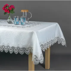 Obrus Biały 140 x 400 Francuska Koronka Gipiura