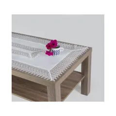 Obrus Biały Listki 85x85 Koronka Gipiura Płomyki