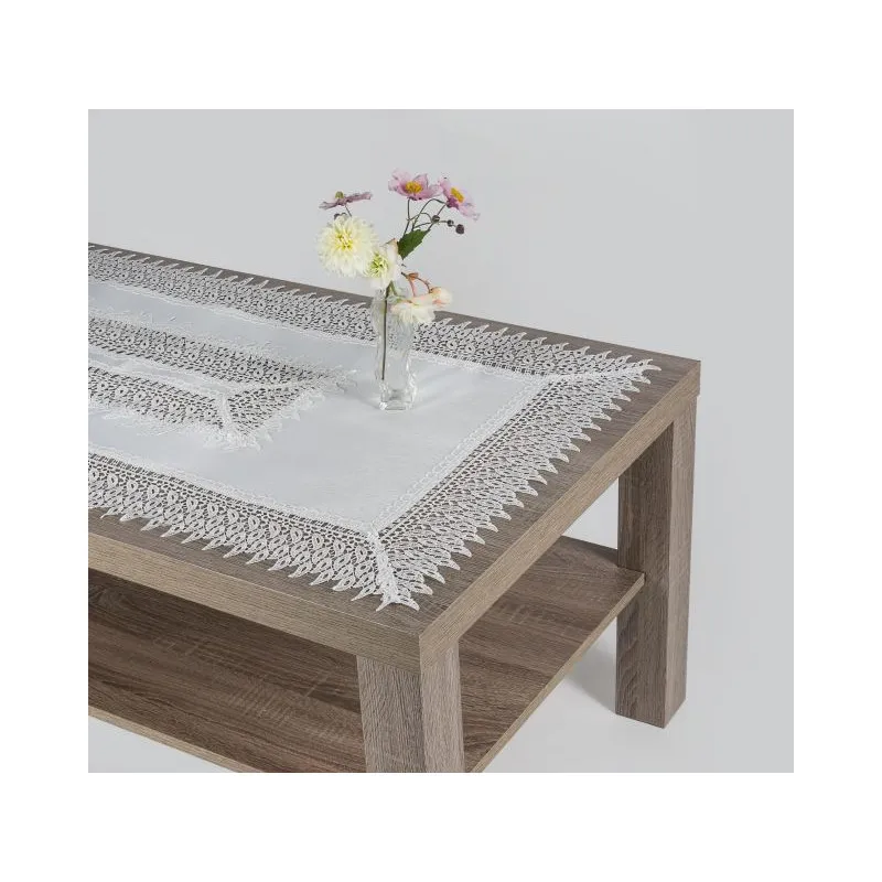 Obrus Krem Listki 85x85 Koronka Gipiura Płomyki Obrus Krem Listki 85x85 Koronka Gipiura Płomyki