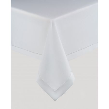 Obrus z Mereżką Biały 120 x 120 Elegancki Kwadrat