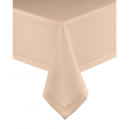 Obrus z Mereżką Beżowy 140 x 140 Elegancki Kwadrat