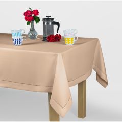 Obrus z Mereżką Beżowy 70x150 Prosty i Elegancki