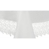 Obrus Biały 140 x 260 Szeroka Gipiura z środkiem