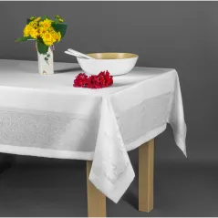 Obrus Teflonowy z Ornamentem 140 x 350 Laura Biały
