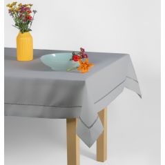 Elegancki Obrus 140 x 180 Szary z Gipiurą Silver