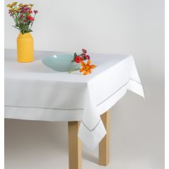 Elegancki Bieżnik 40 x 140 Biały z Gipiurą Silver