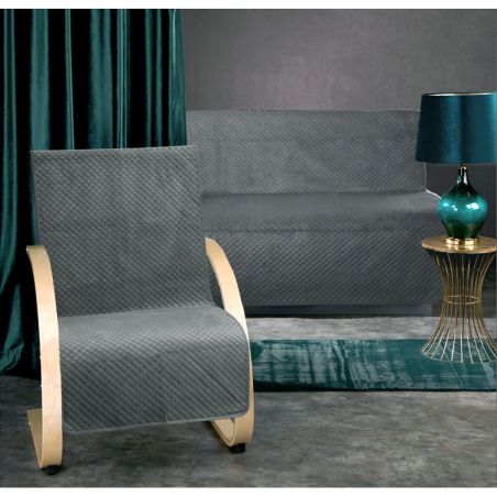 Narzuta Velvet 160x210+2x70x160 Na Sofę i Fotele C. Szara
