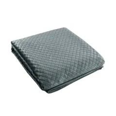 Narzuta Velvet 170x210 Na Sofę Ciemno Szara