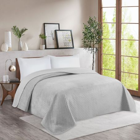 Narzuta Velvet 200x220 Na Łóżko Jasno Szara