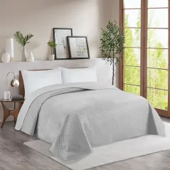 Narzuta Velvet 220x240 Na Łóżko Jasno Szara