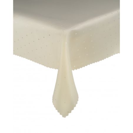 Obrus Plamoodporny Owalny 130x160 Kremowy w Romby