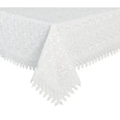 Obrus Pełna Gipiura 90 x 160 Biały Wzór Ażurowy