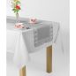 Obrus Haftowany Szary 85 x 85 Kółka z Połyskiem