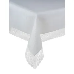 Biały Obrus Srebrna Nitka 140x320 Gipiura Angielka