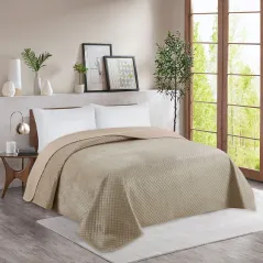 Narzuta Velvet 200x220 Na Łóżko Jasno Brązowa