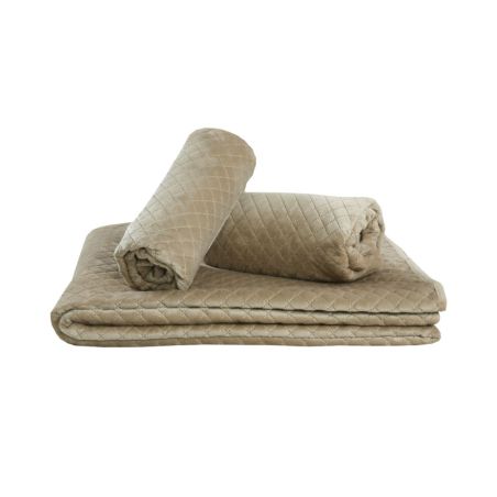 Narzuta Velvet 160x210+2x70x170 Na Sofę i Fotele J. Brąz