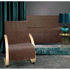 Narzuta Velvet 160x210+2x70x160 Na Sofę i Fotele Czekoladowa