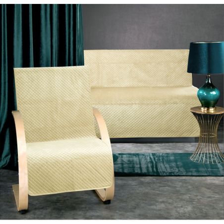 Narzuta Velvet 160x210+2x70x160 Na Sofę i Fotele Beżowa