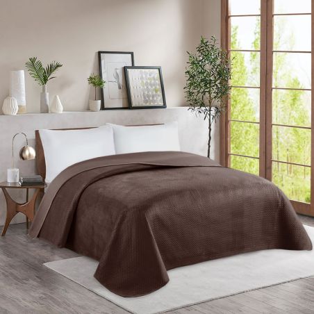 Narzuta Premium 200 x 220 Na Łóżko Ciemno Brązowa