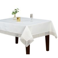 Obrus Amelia 140 x 240 Écru Z Koronką Gipiurową