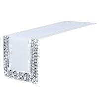 Bieżnik Amelia 60 x 120 Śnieżnobiały Z Koronką Gip