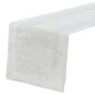 Biały Bieżnik Flower 40 x 180 Z Lśniącą Aplikacją