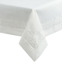 Biały Bieżnik Flower 40 x 180 Z Lśniącą Aplikacją