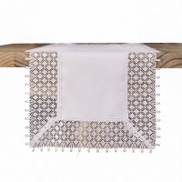 Gustowny Kremowy Bieżnik 40 x 140  Z Piękną Gipiurą